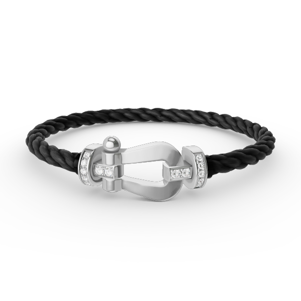 [Lumi Jewels]FORCE LARGE HORSESHOE HALF DIAMOND BRACELET SILVER